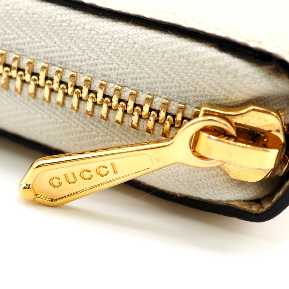 GUCCI Zumi Round Zipper Long Wallet Cream - Picture 5 of 6